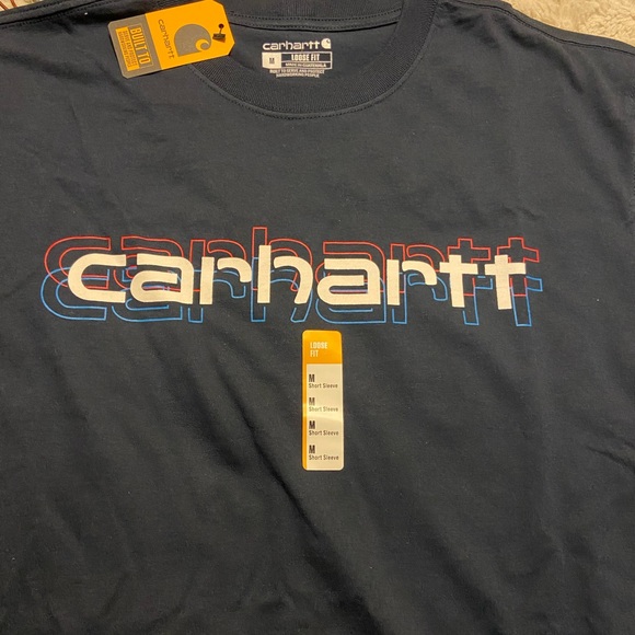 NWT! Carhartt loose fit logo graphic tee navy size M - Picture 4 of 5